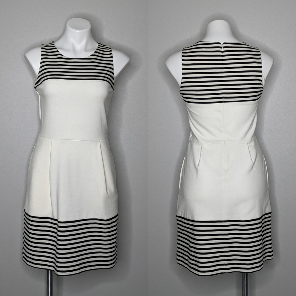 Madewell Cream Dress with Black Stripes